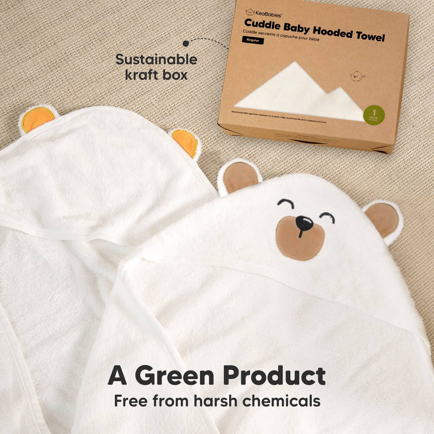 Grizzly Hooded Baby Bath Towel
