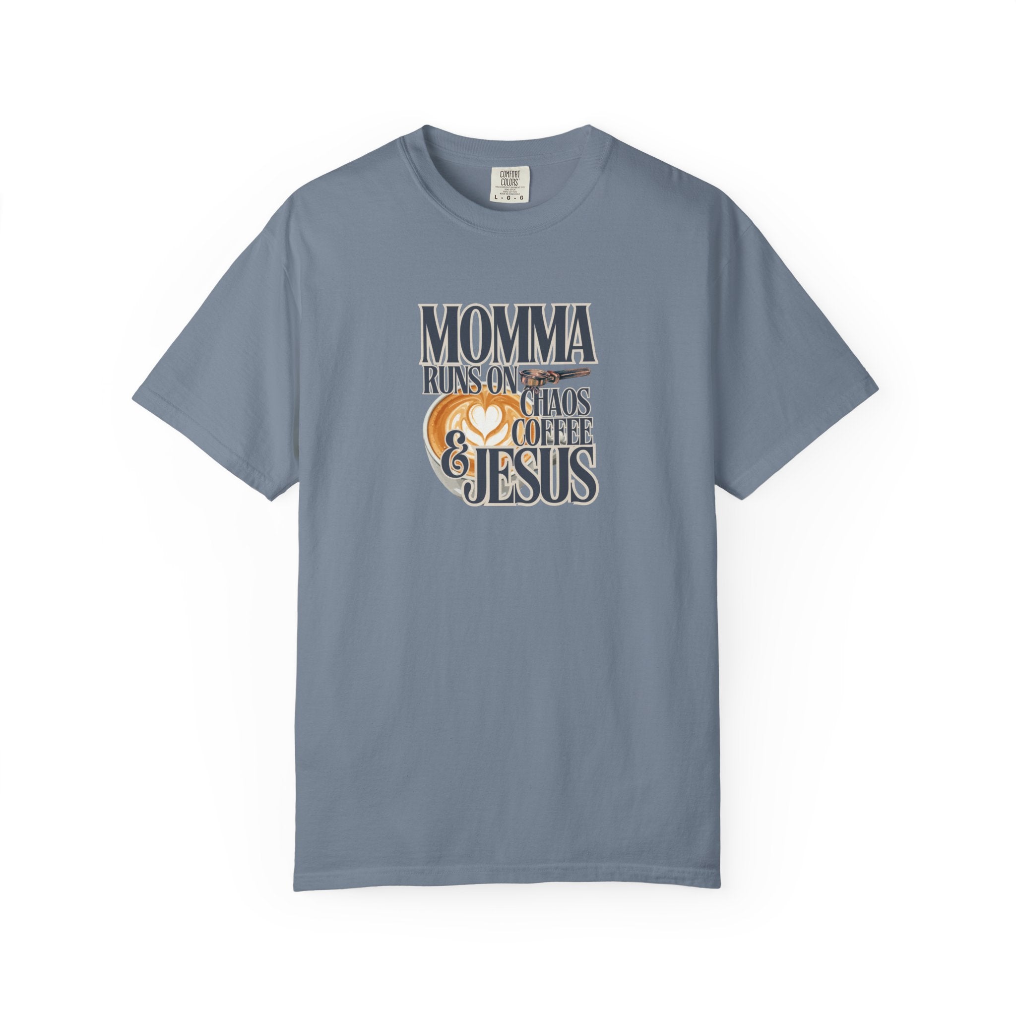 Momma Runs on Coffee Chaos & Jesus 2.0 T-Shirt