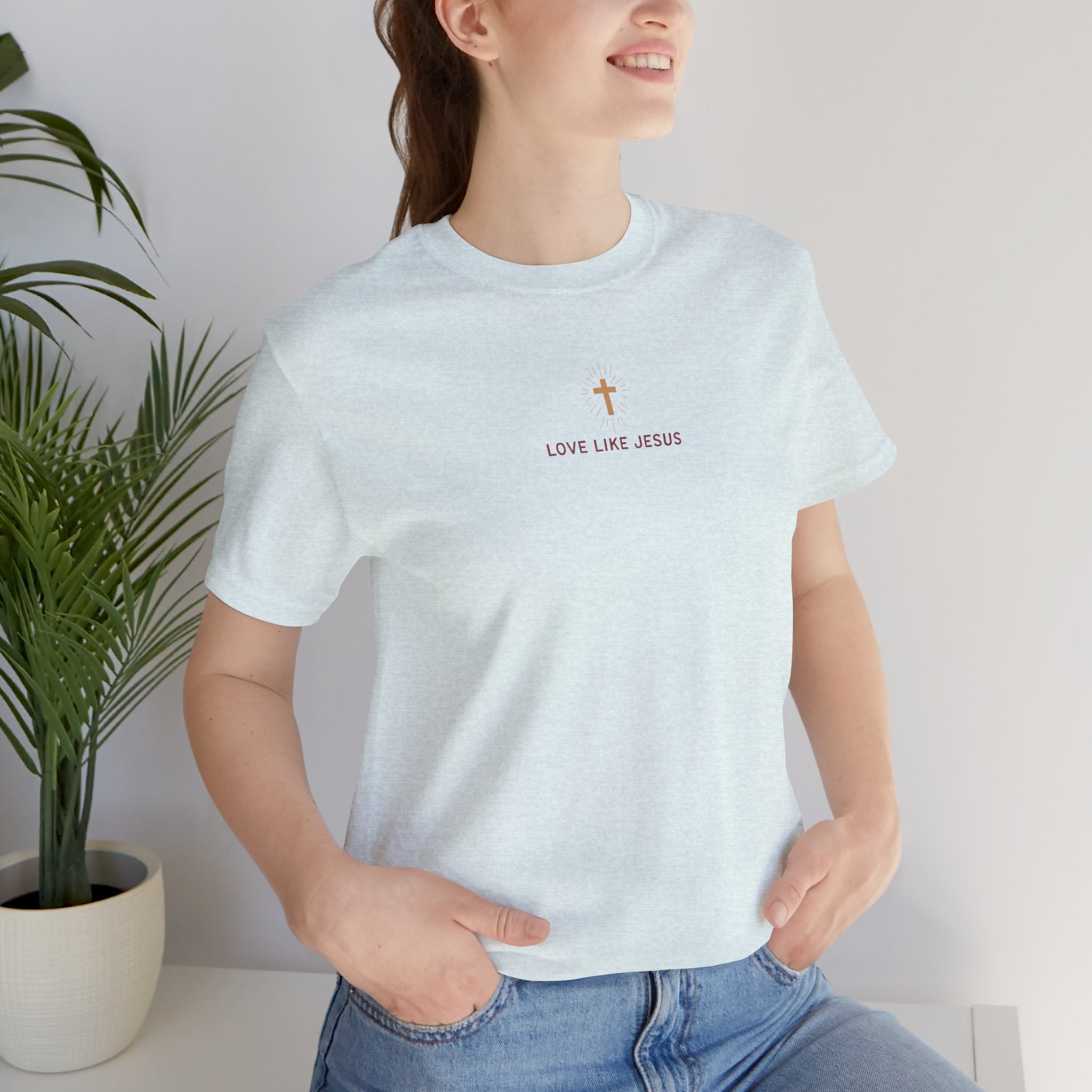 Love Like Jesus Tee — with Jesus Portrait on Back
