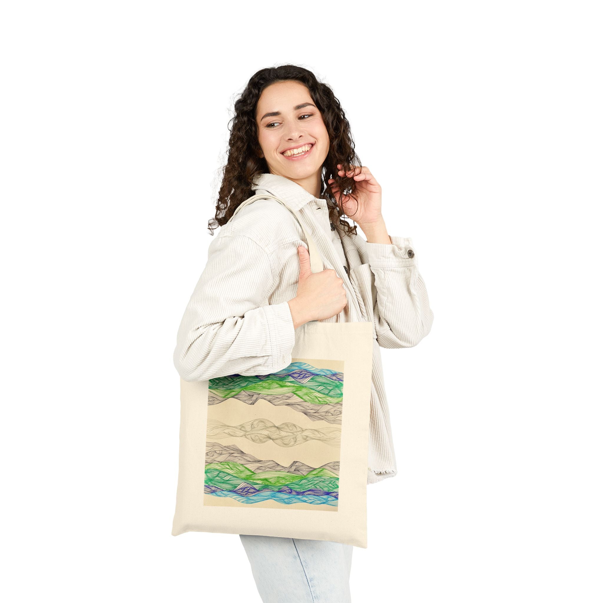 Earth & Sky Line Art - Canvas Tote Bag