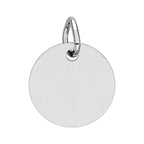 Engravable Birthstone Circle Charm — Personalized Sterling Pendant