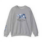 Mama Bear Sweatshirt — Patchwork Blue Bear Crewneck (Est. 2019)