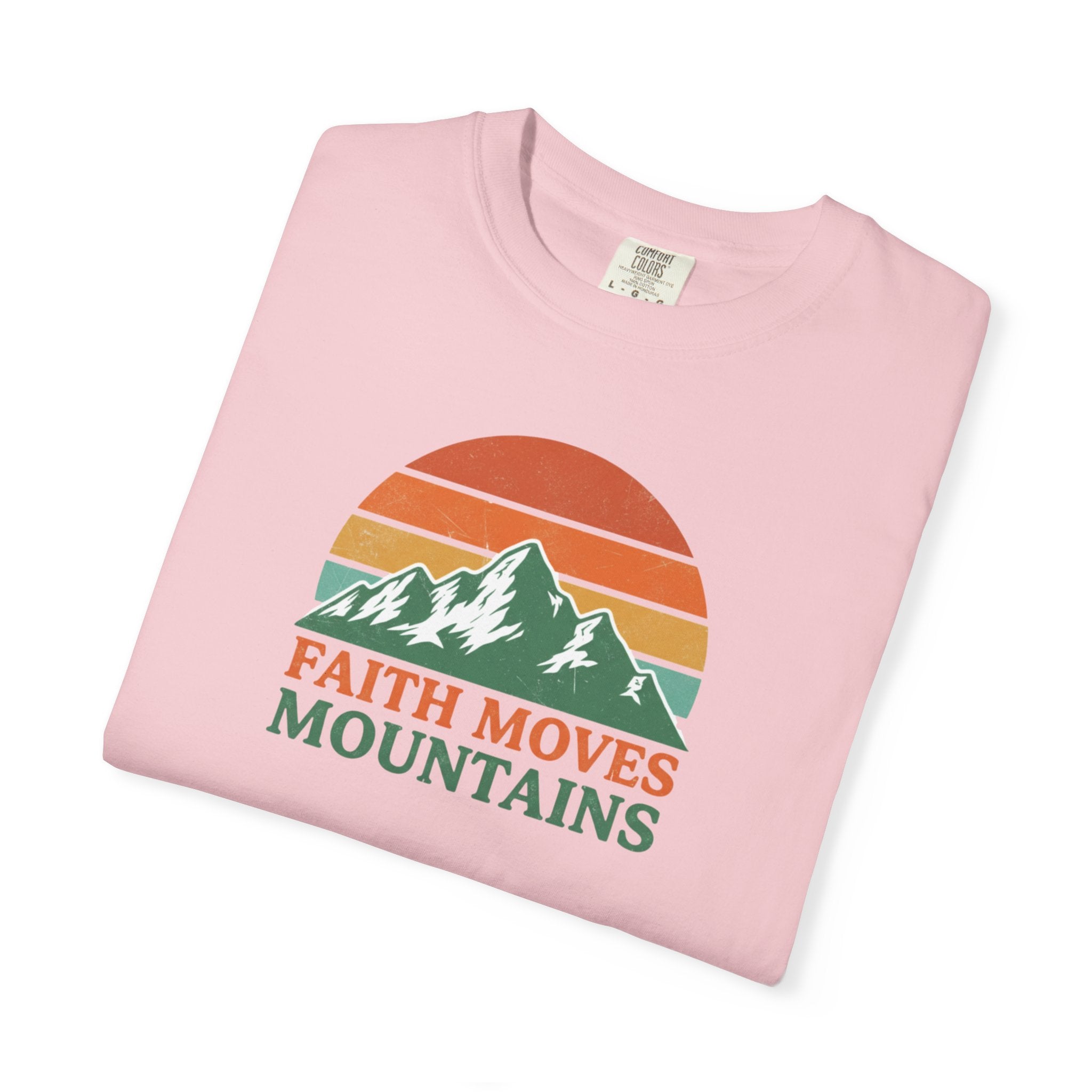 Faith Moves Mountains T-Shirt — Retro Mountain Graphic Christian Tee