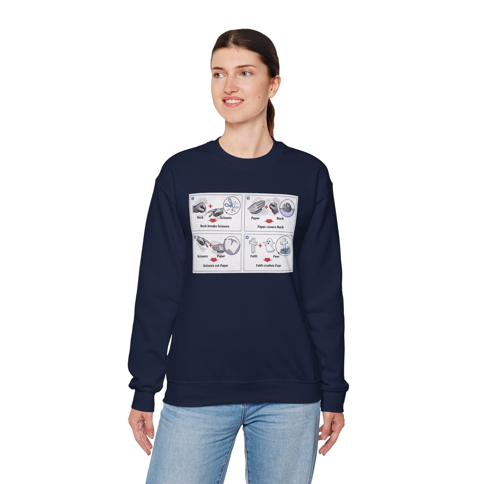 Rock/Paper/Scissors/Faith Crewneck Sweatshirt