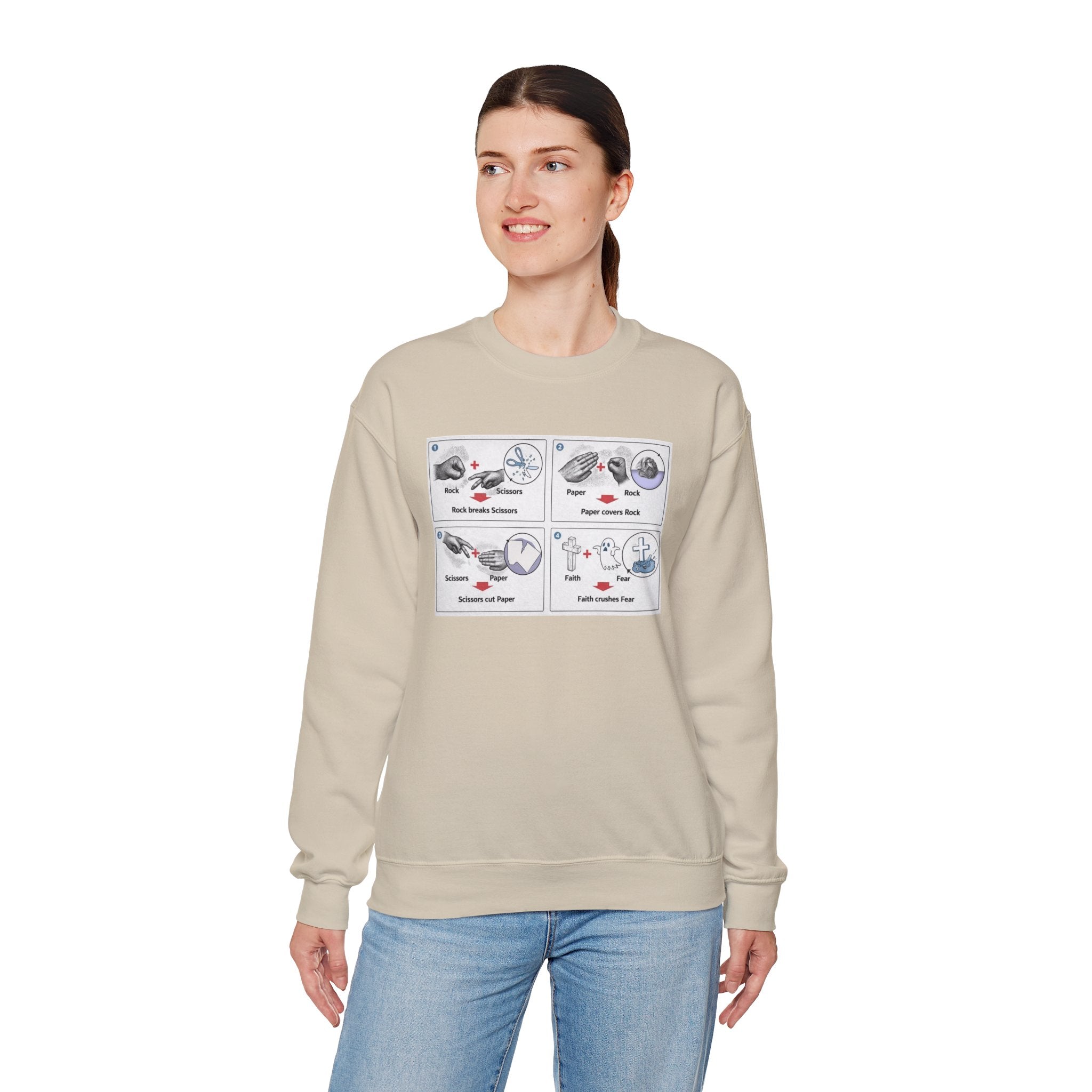 Rock/Paper/Scissors/Faith Crewneck Sweatshirt