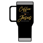 "... Jesus Keeps Me Going" Stainless Steel 20oz Travel Mug