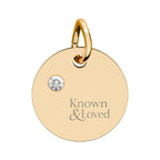 Engravable Birthstone Circle Charm — Personalized Sterling Pendant