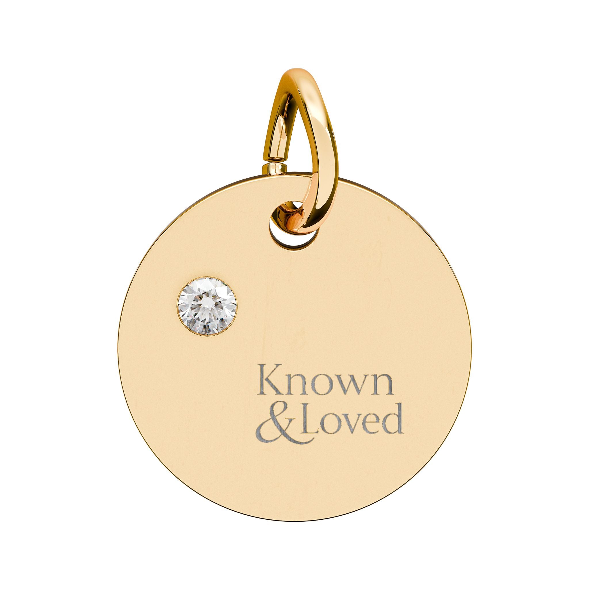 Engravable Birthstone Circle Charm — Personalized Sterling Pendant