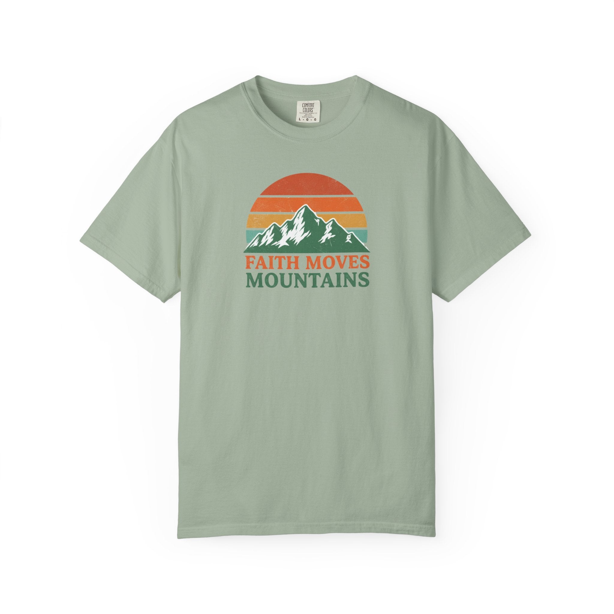 Faith Moves Mountains T-Shirt — Retro Mountain Graphic Christian Tee