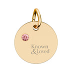 Engravable Birthstone Circle Charm — Personalized Sterling Pendant