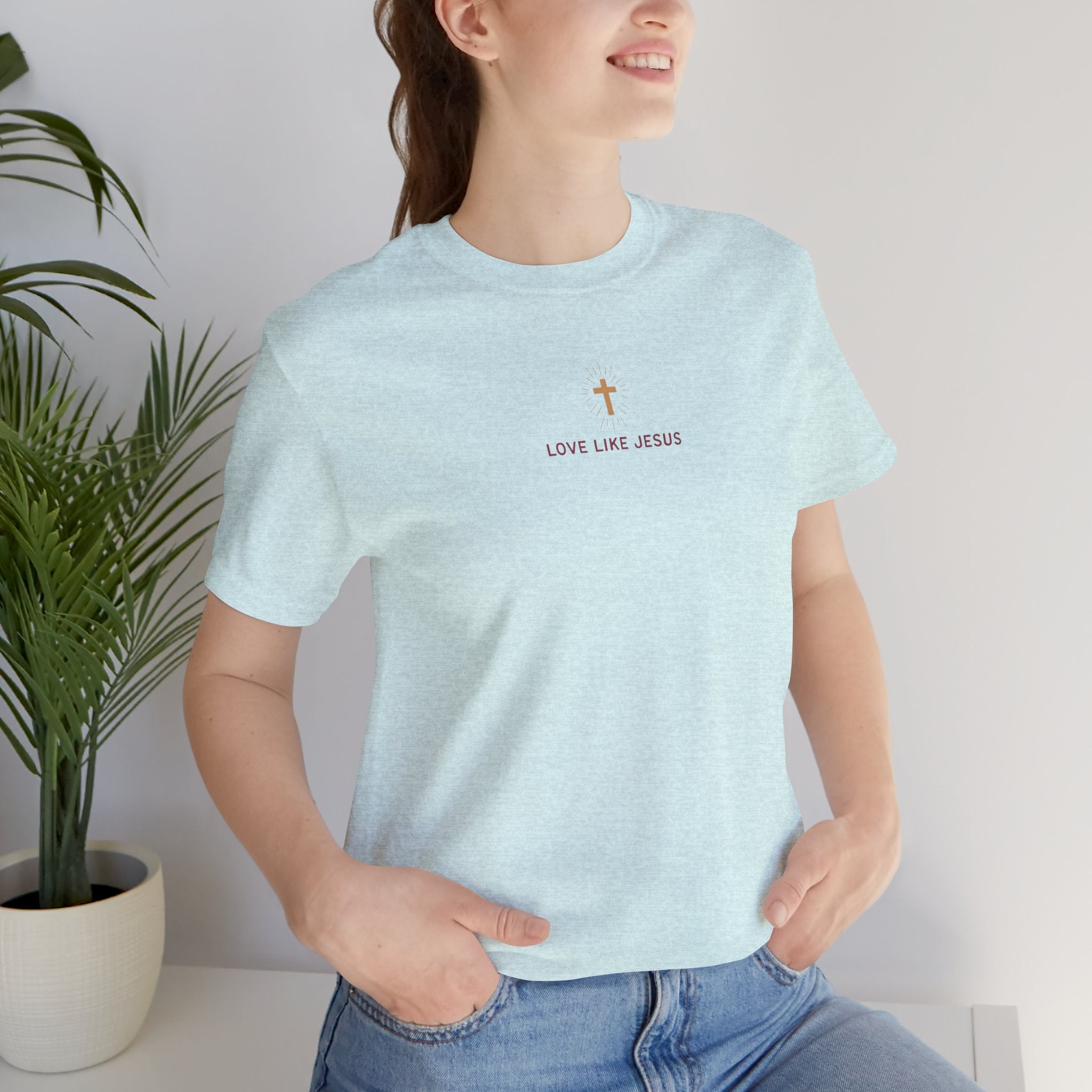 Love Like Jesus Tee — with Jesus Portrait on Back