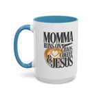 Momma Runs on Coffee Chaos & Jesus Mug