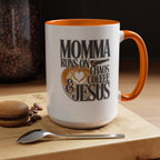 Momma Runs on Coffee Chaos & Jesus Mug