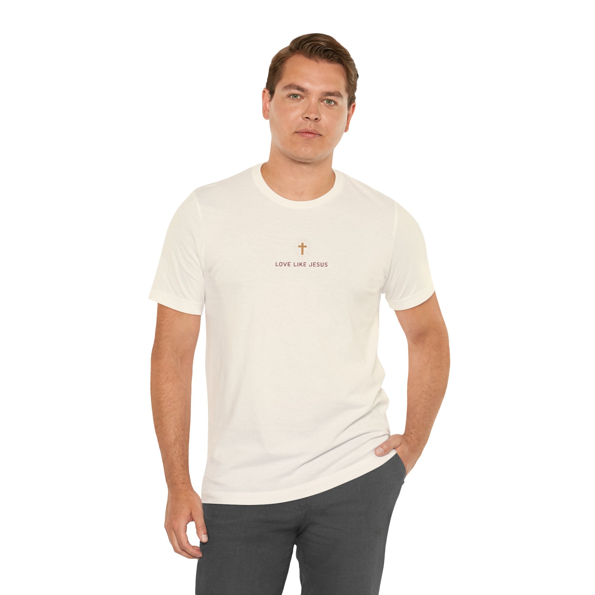 Love Like Jesus Tee — with Jesus Portrait on Back