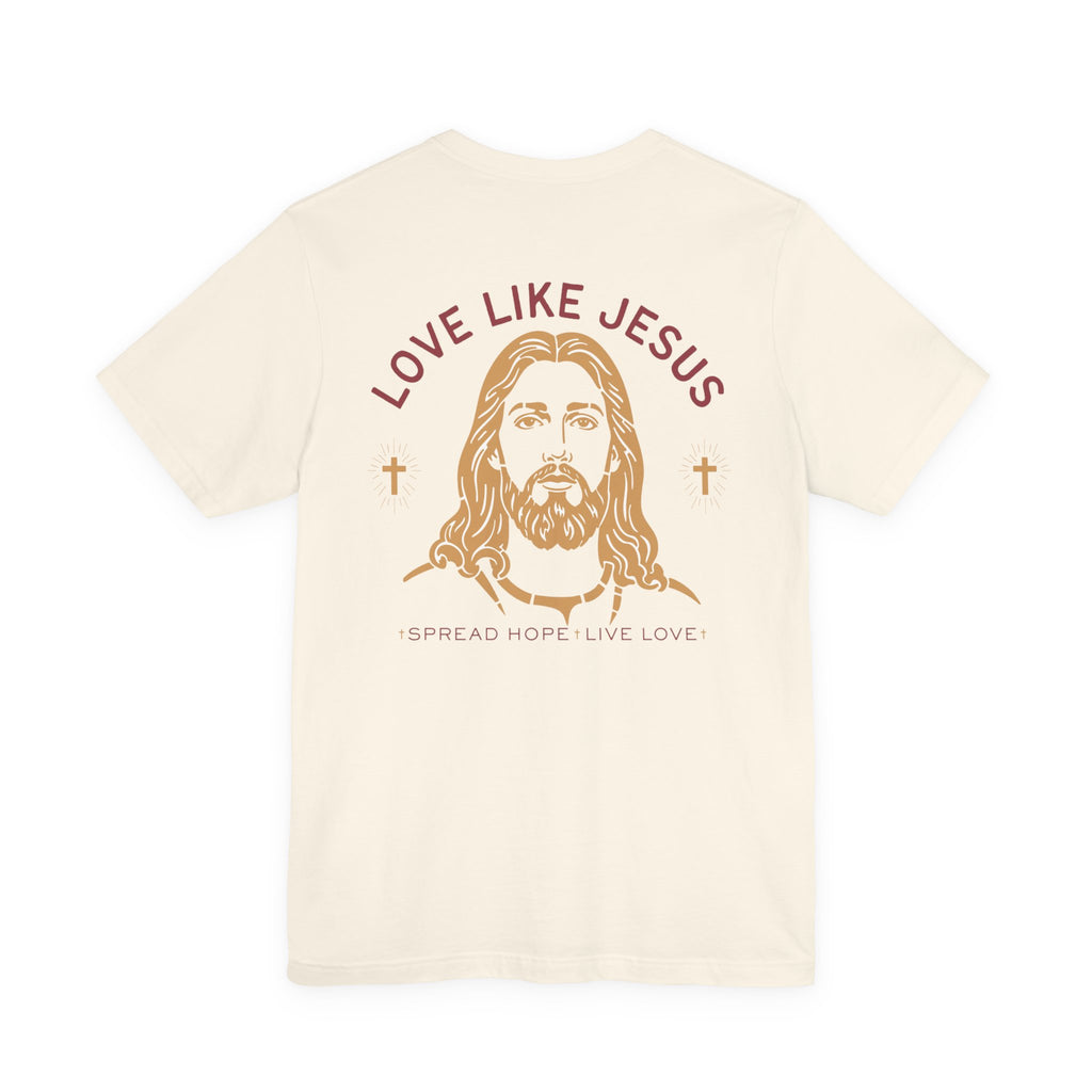 Love Like Jesus Tee — with Jesus Portrait on Back