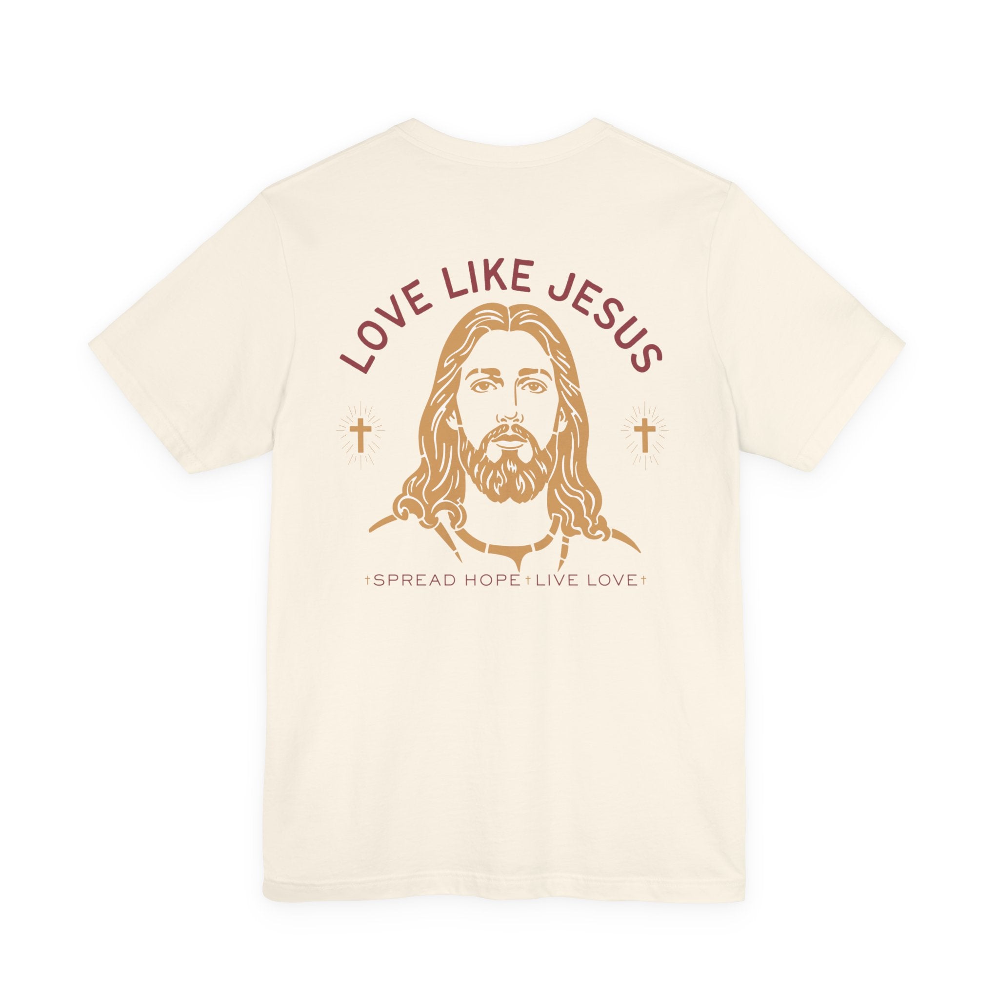 Love Like Jesus Tee — with Jesus Portrait on Back