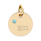Engravable Birthstone Circle Charm — Personalized Sterling Pendant