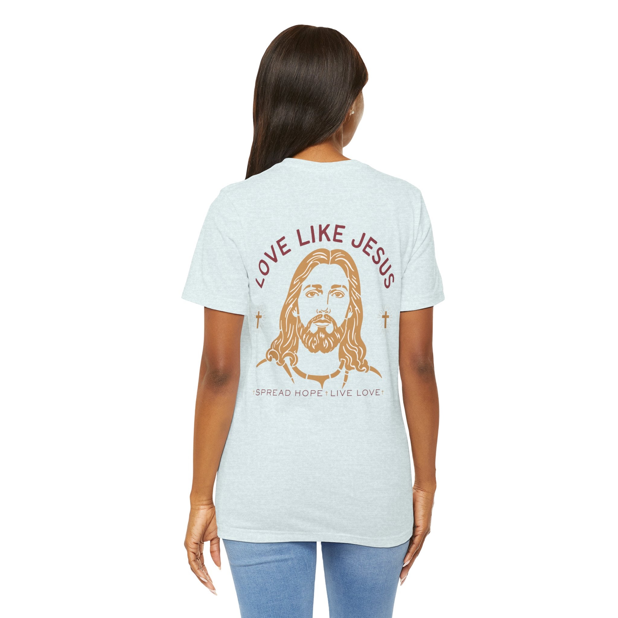 Love Like Jesus Tee — with Jesus Portrait on Back