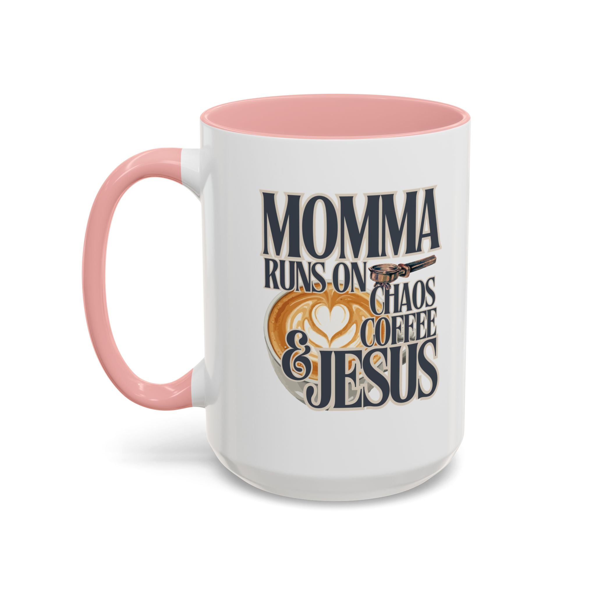Momma Runs on Coffee Chaos & Jesus Mug