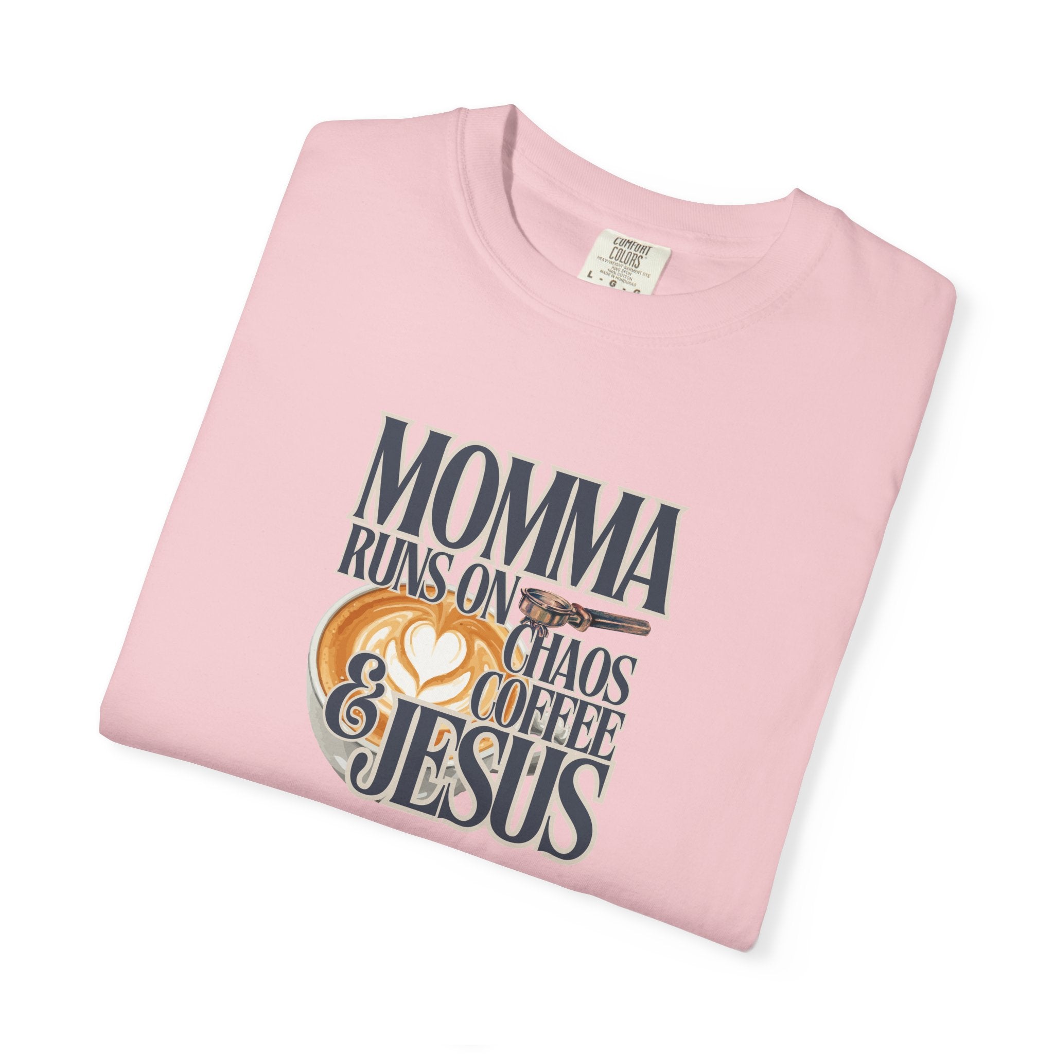 Momma Runs on Coffee Chaos & Jesus 2.0 T-Shirt