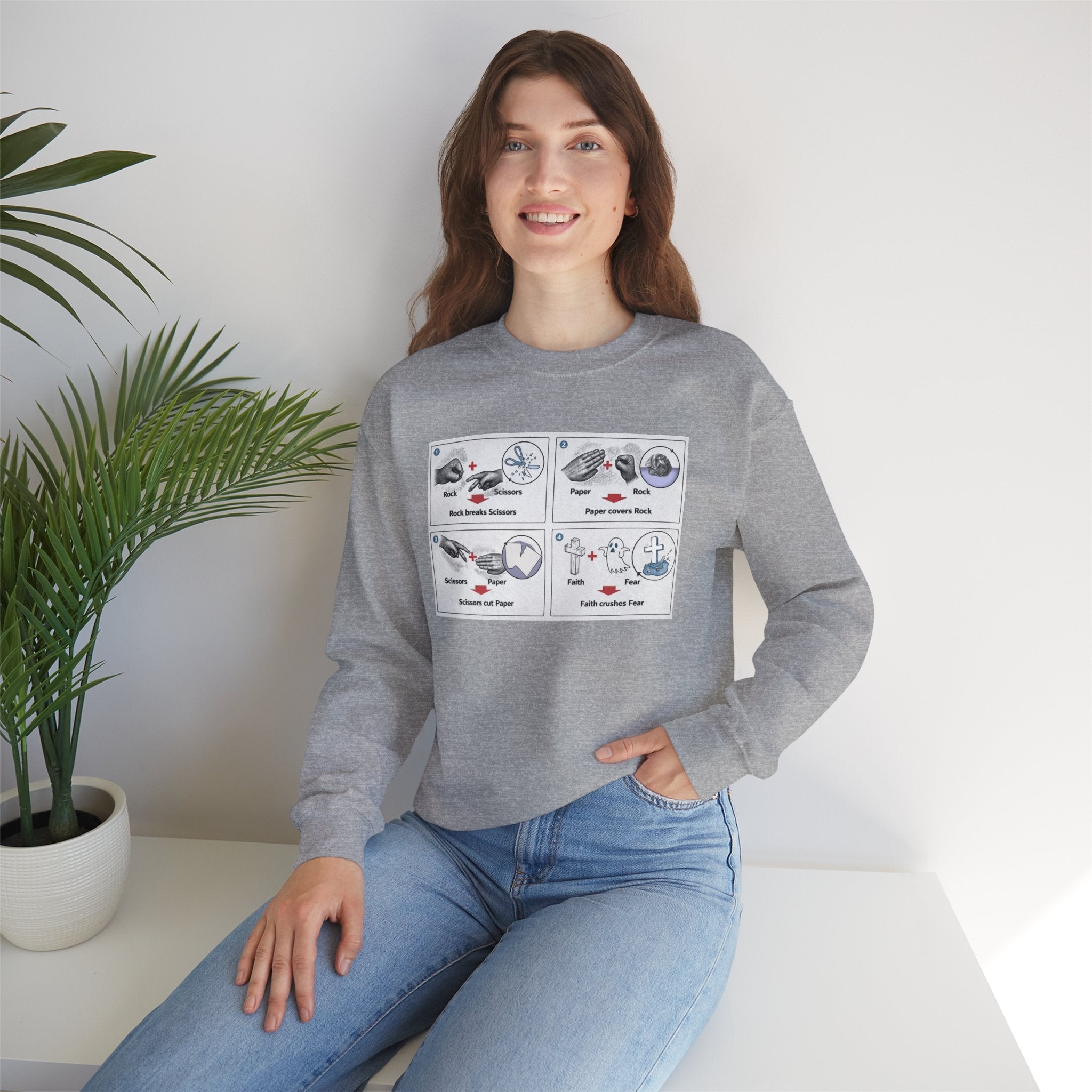 Rock/Paper/Scissors/Faith Crewneck Sweatshirt