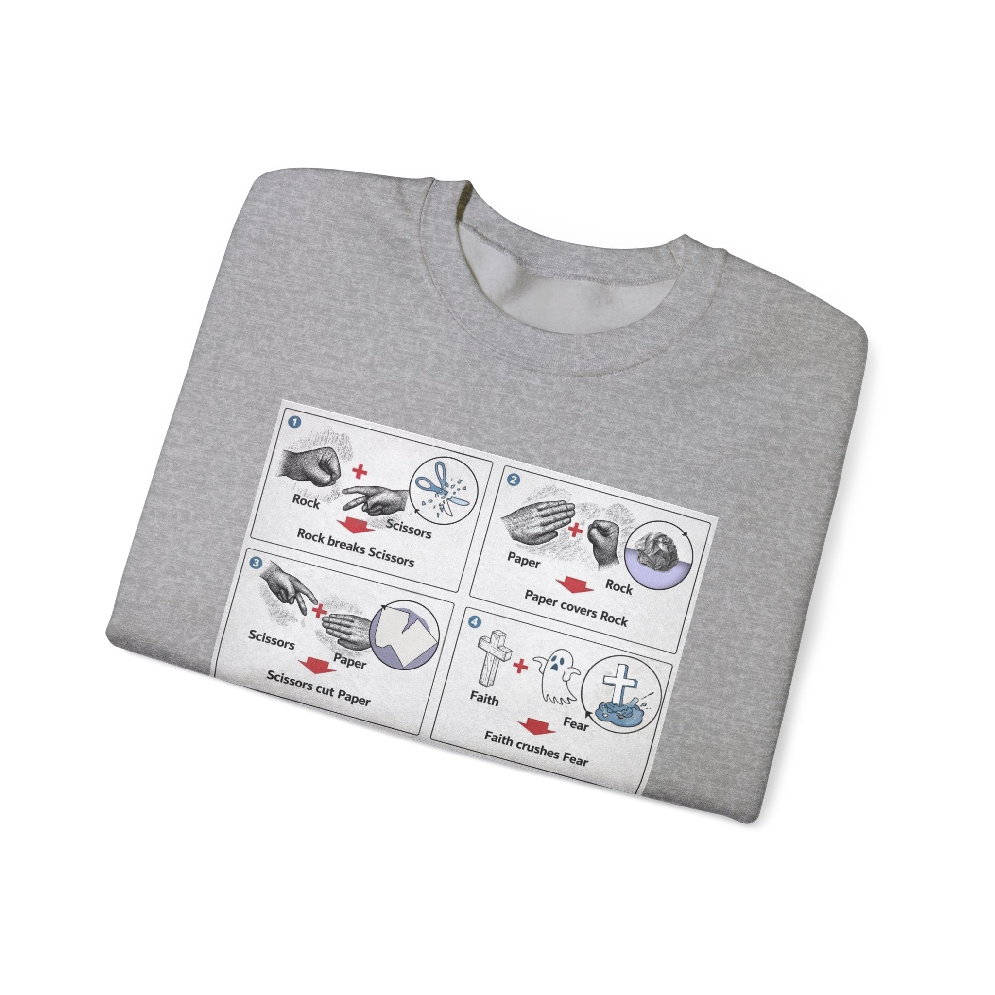 Rock/Paper/Scissors/Faith Crewneck Sweatshirt
