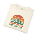 Faith Moves Mountains T-Shirt — Retro Mountain Graphic Christian Tee