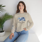 Mama Bear Sweatshirt — Patchwork Blue Bear Crewneck (Est. 2019)