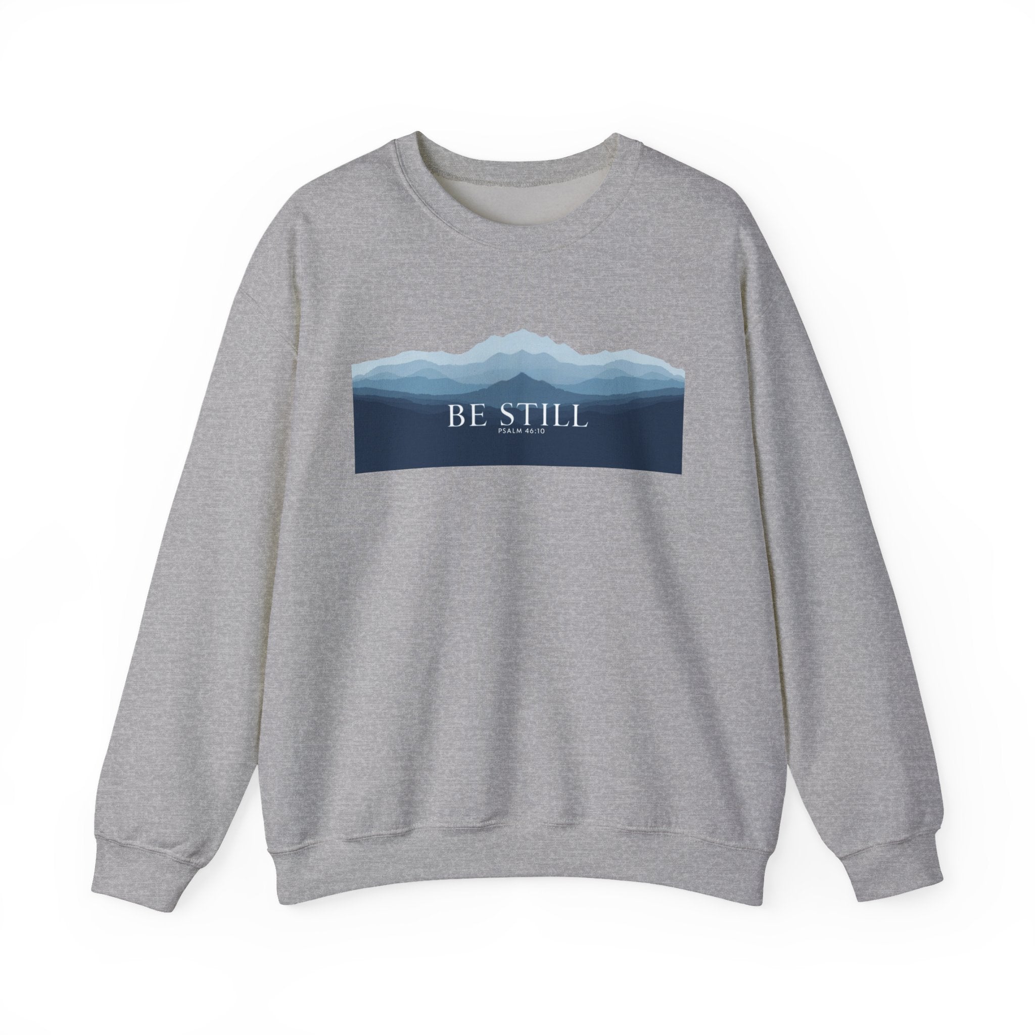 Be Still Mountain Sweatshirt — Calm Nature Crewneck