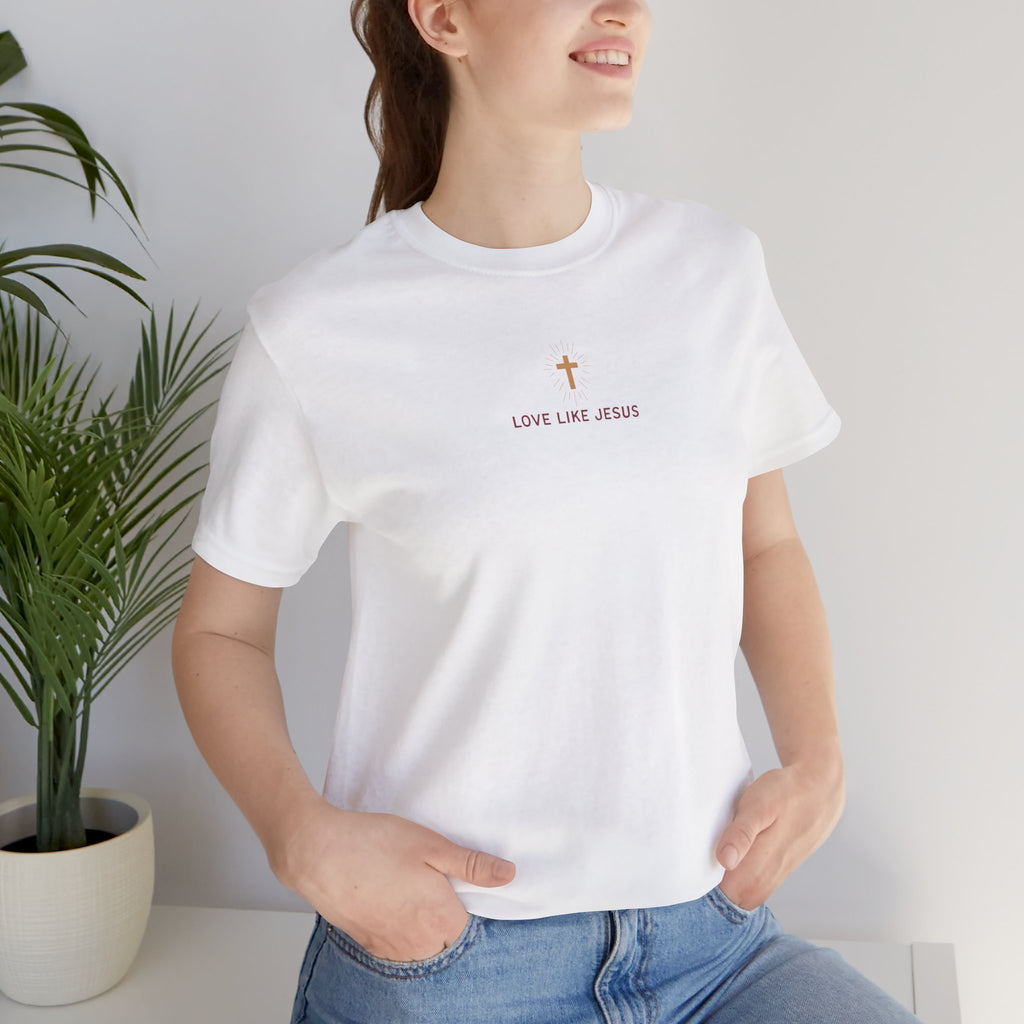 Love Like Jesus Tee — with Jesus Portrait on Back