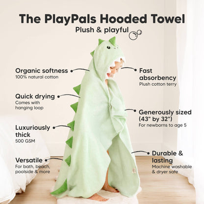 Dino Hooded Baby Bath Towel