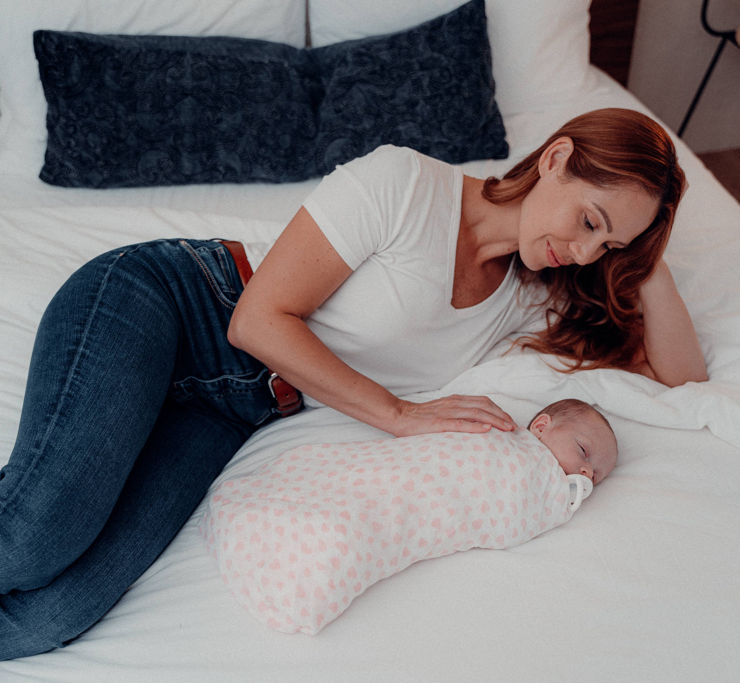 Muslin Swaddle Blankets, Pack of 4, 47" x 47" by Comfy Cubs: Pink