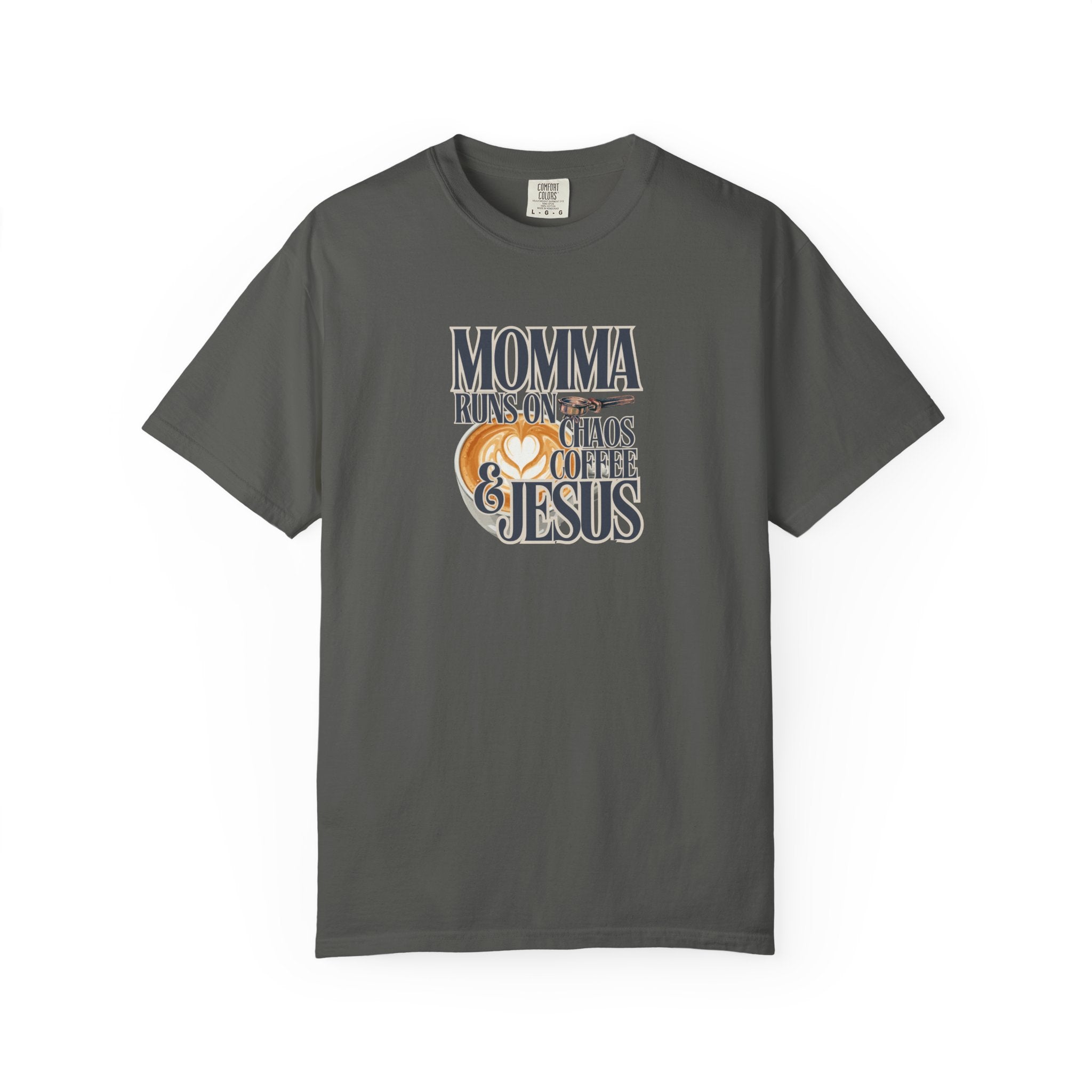 Momma Runs on Coffee Chaos & Jesus 2.0 T-Shirt