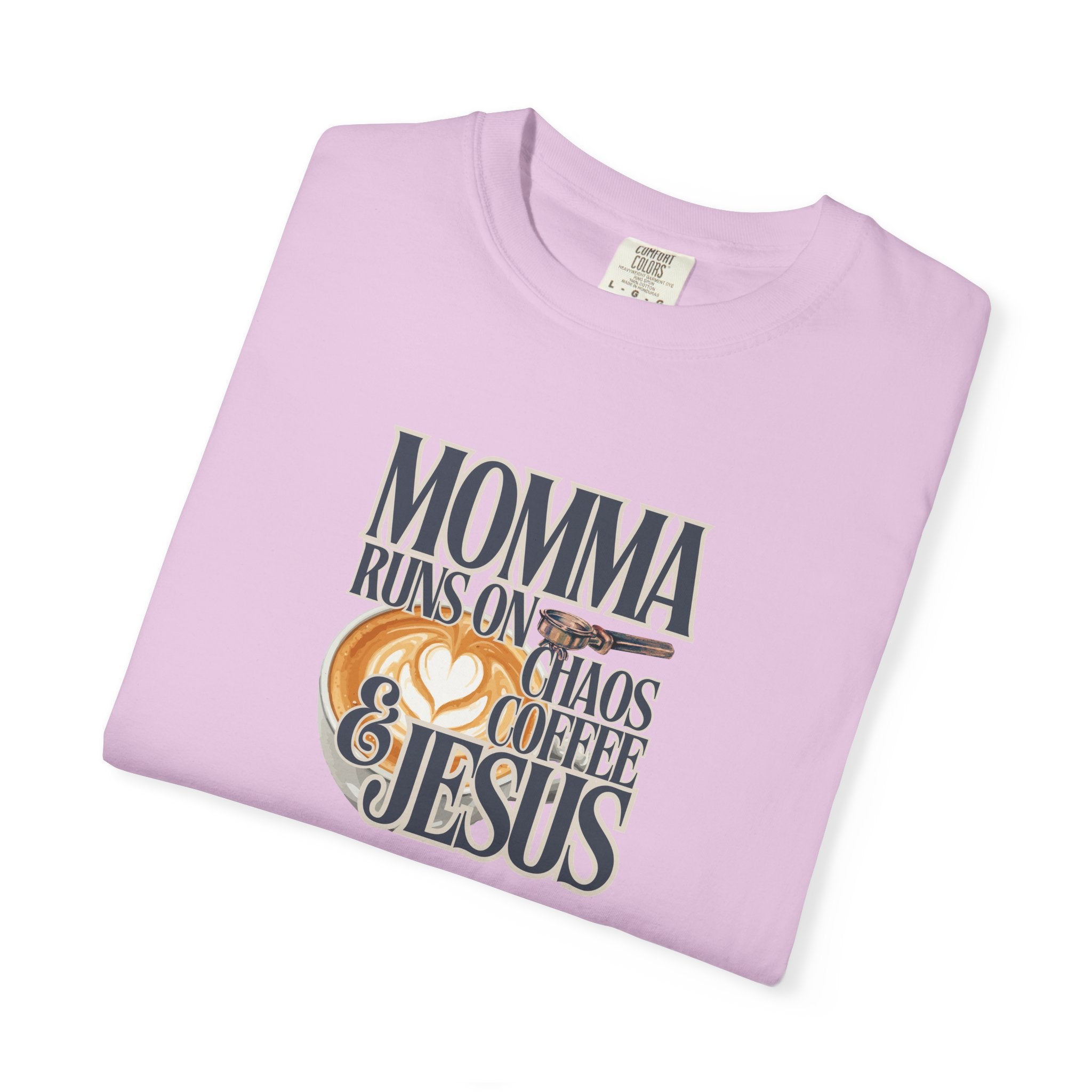 Momma Runs on Coffee Chaos & Jesus 2.0 T-Shirt