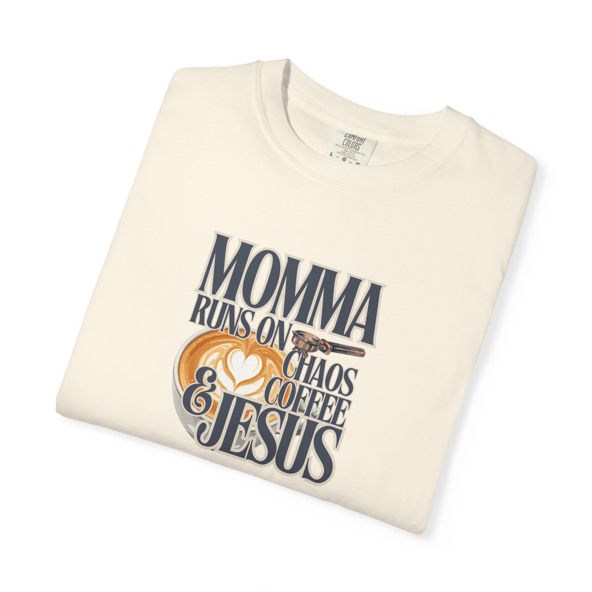 Momma Runs on Coffee Chaos & Jesus 2.0 T-Shirt