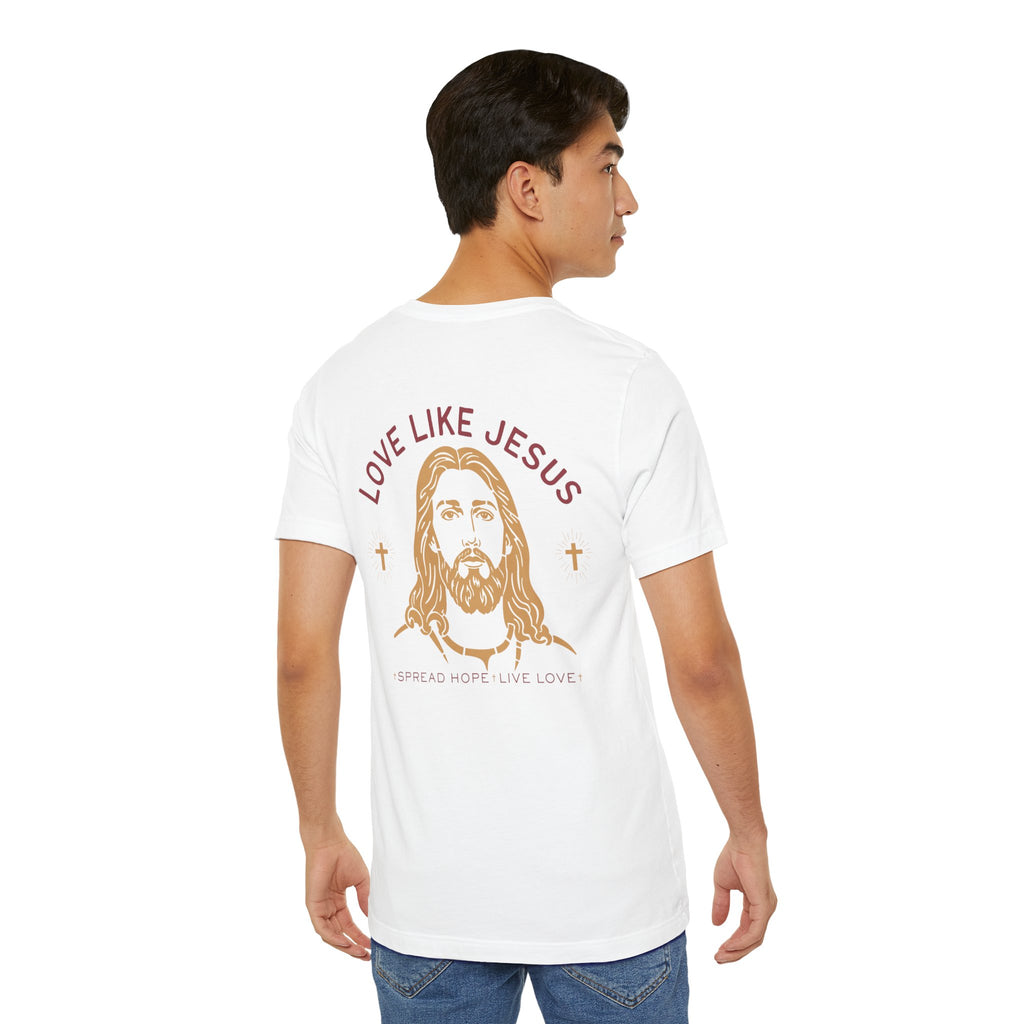 Love Like Jesus Tee — with Jesus Portrait on Back