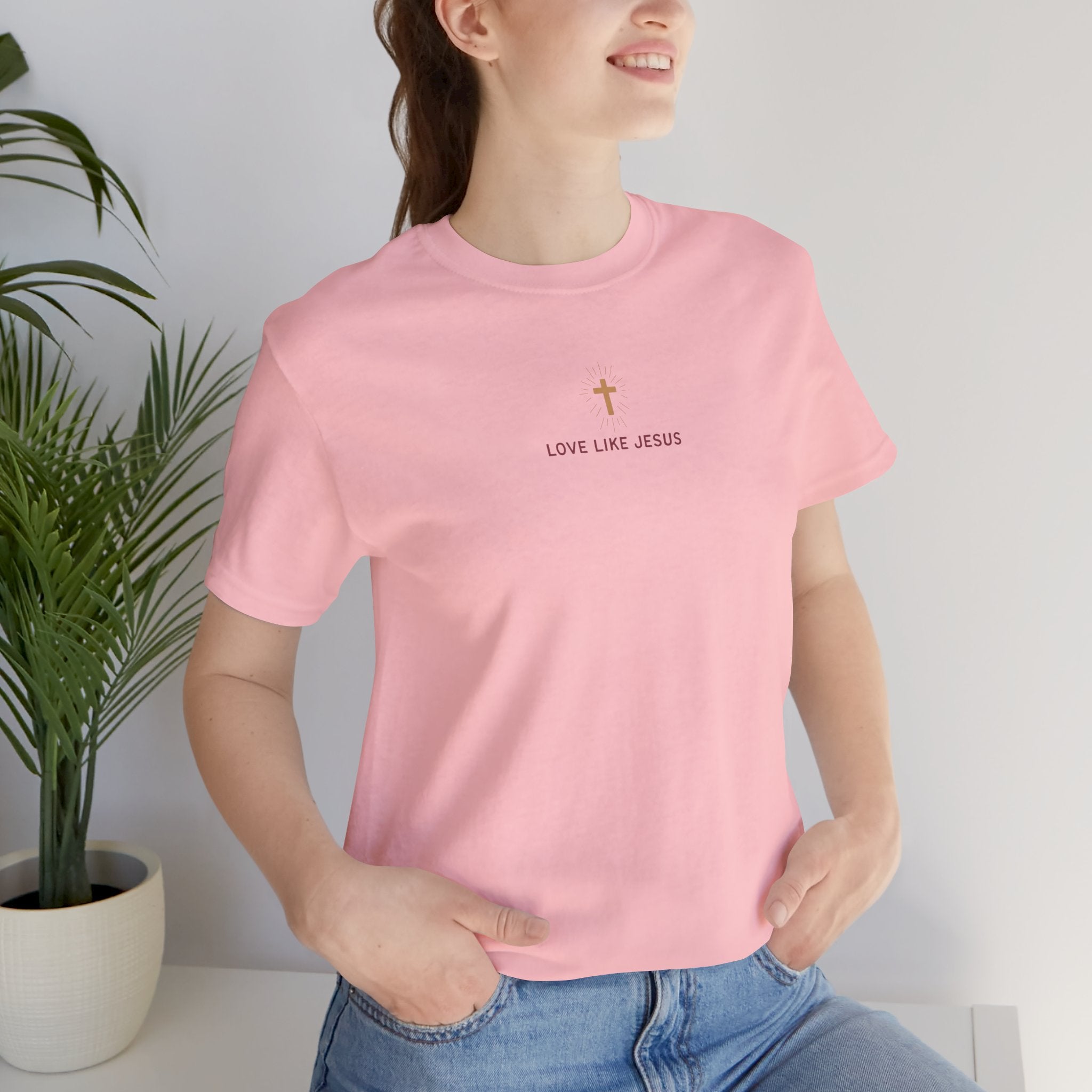 Love Like Jesus Tee — with Jesus Portrait on Back