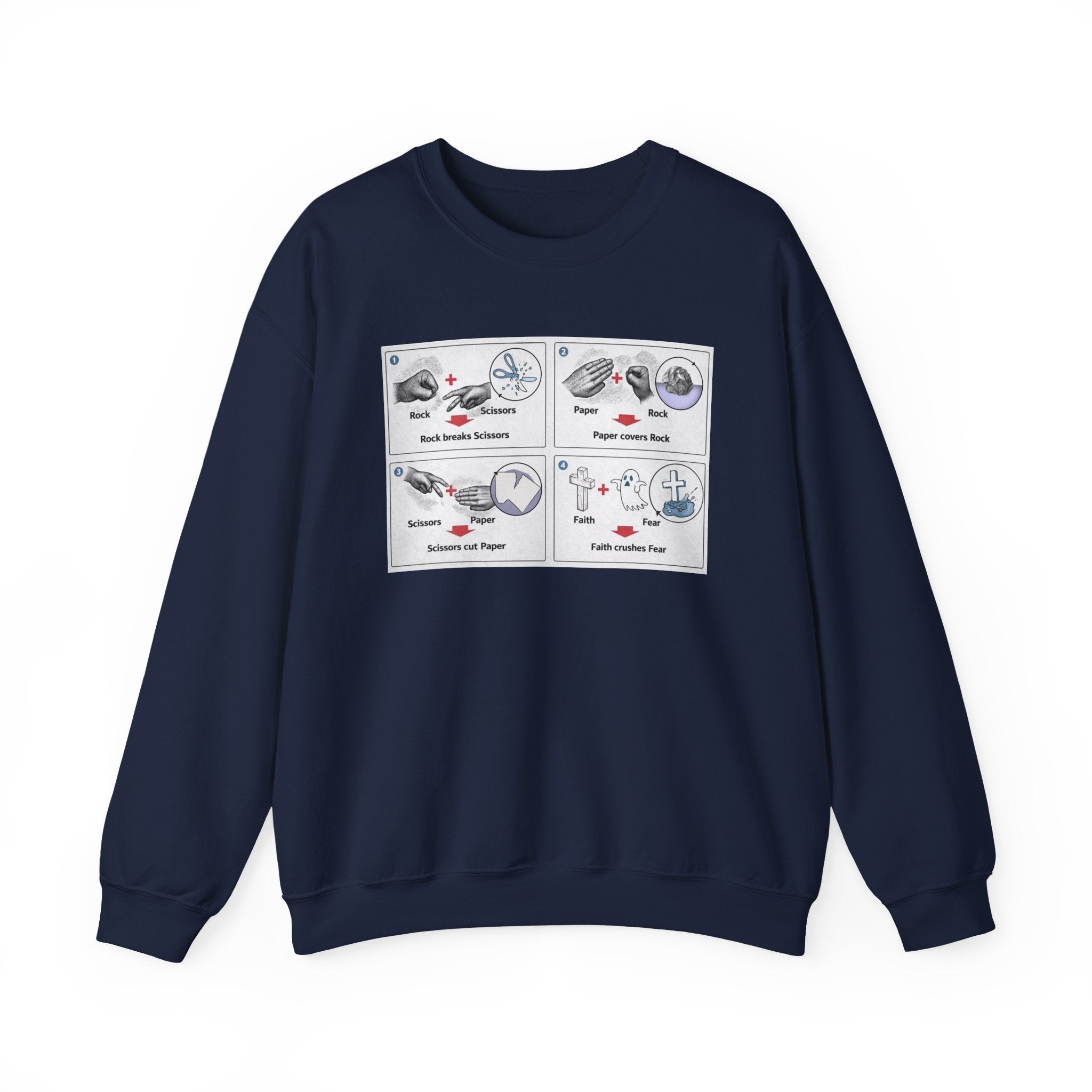 Rock/Paper/Scissors/Faith Crewneck Sweatshirt