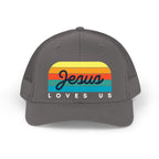 Jesus Loves Us Retro Trucker Hat
