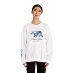Mama Bear Sweatshirt — Patchwork Blue Bear Crewneck (Est. 2019)