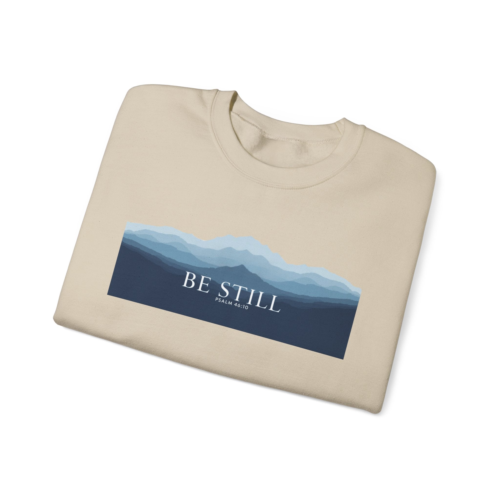 Be Still Mountain Sweatshirt — Calm Nature Crewneck