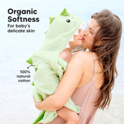 Dino Hooded Baby Bath Towel