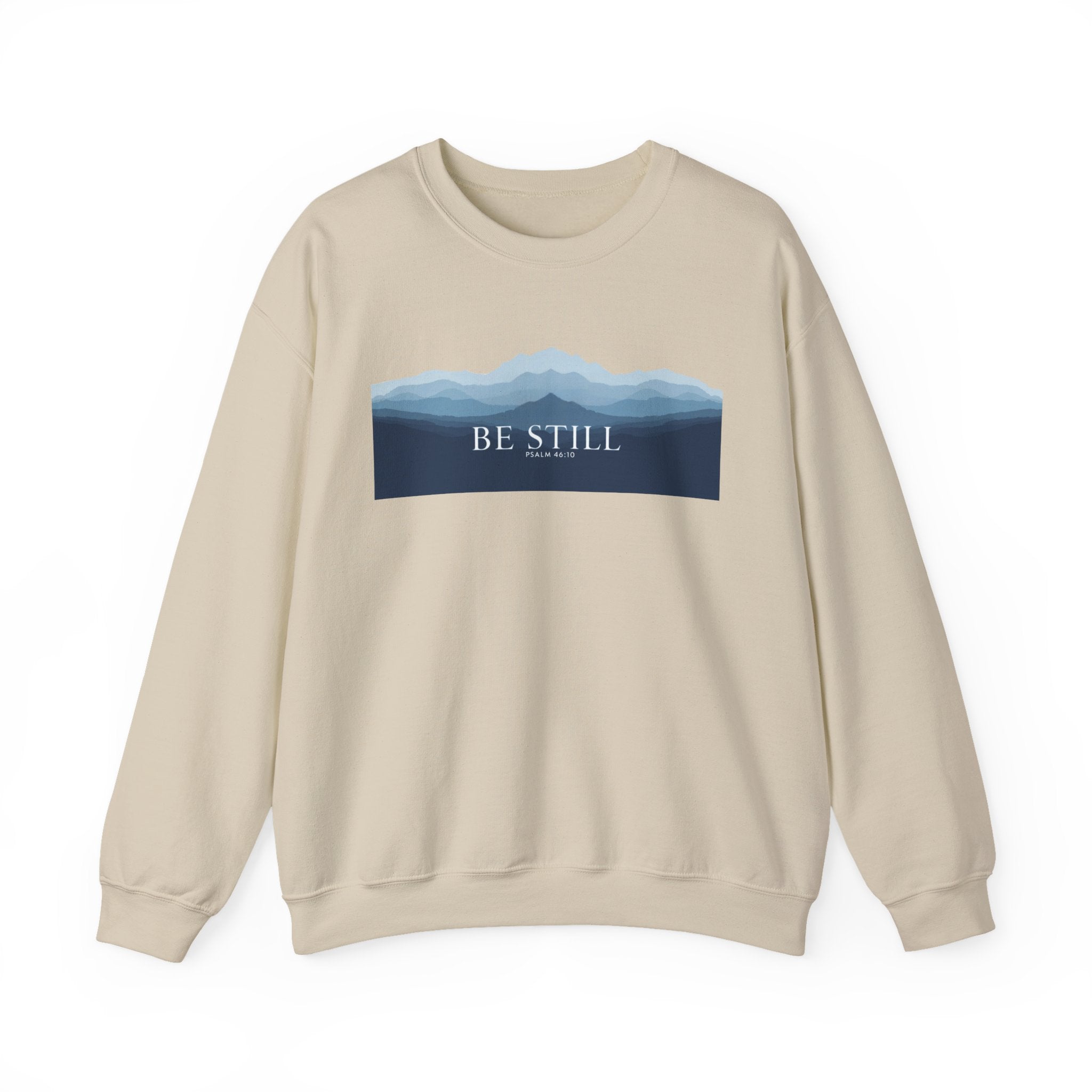 Be Still Mountain Sweatshirt — Calm Nature Crewneck
