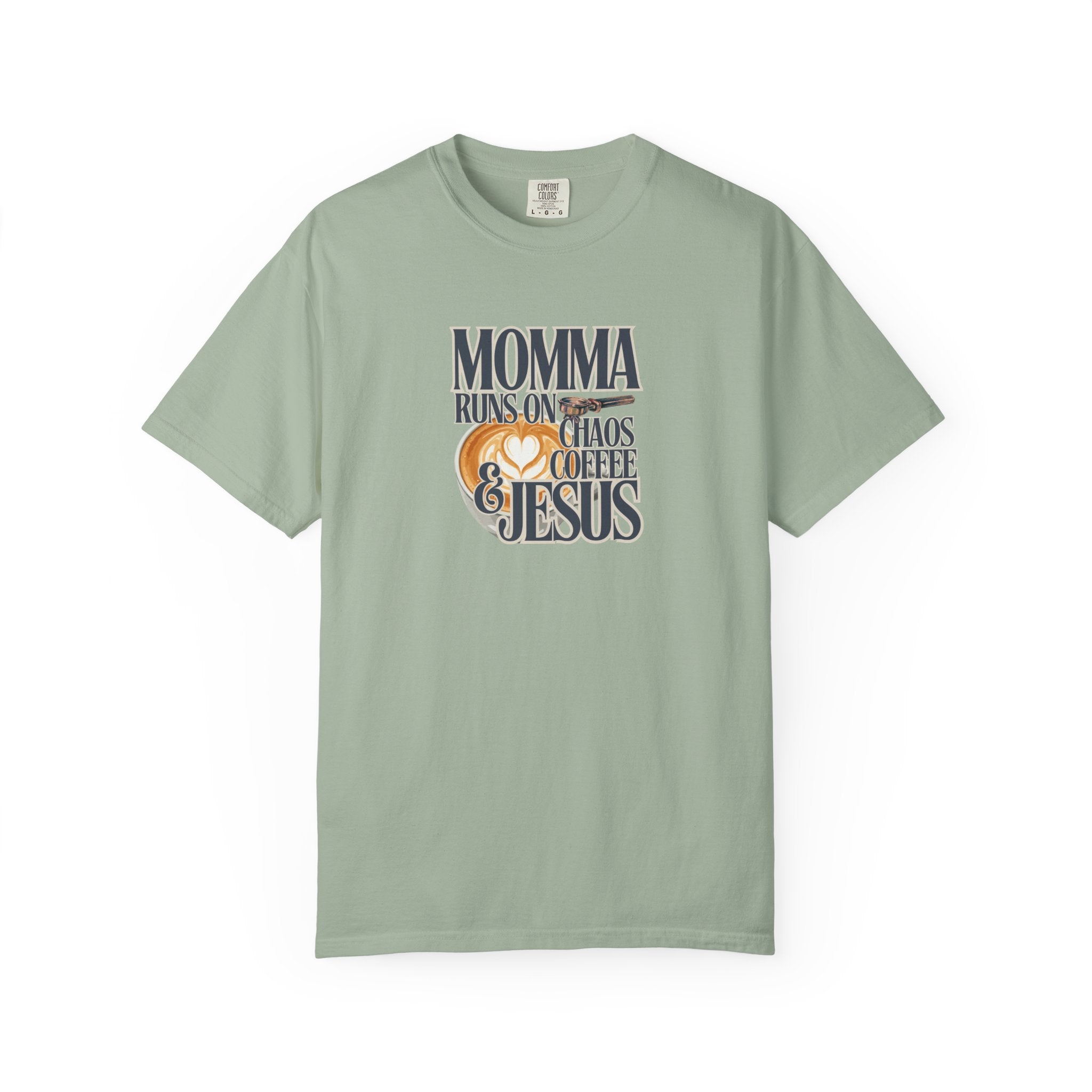 Momma Runs on Coffee Chaos & Jesus 2.0 T-Shirt