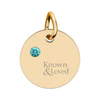 Engravable Birthstone Circle Charm — Personalized Sterling Pendant