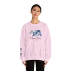 Mama Bear Sweatshirt — Patchwork Blue Bear Crewneck (Est. 2019)