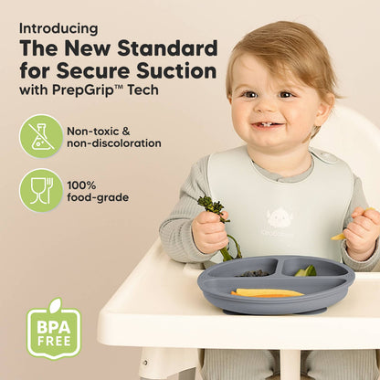 3-Pack Easy Care Suction Plates for Baby, BPA-Free Silicone Plate