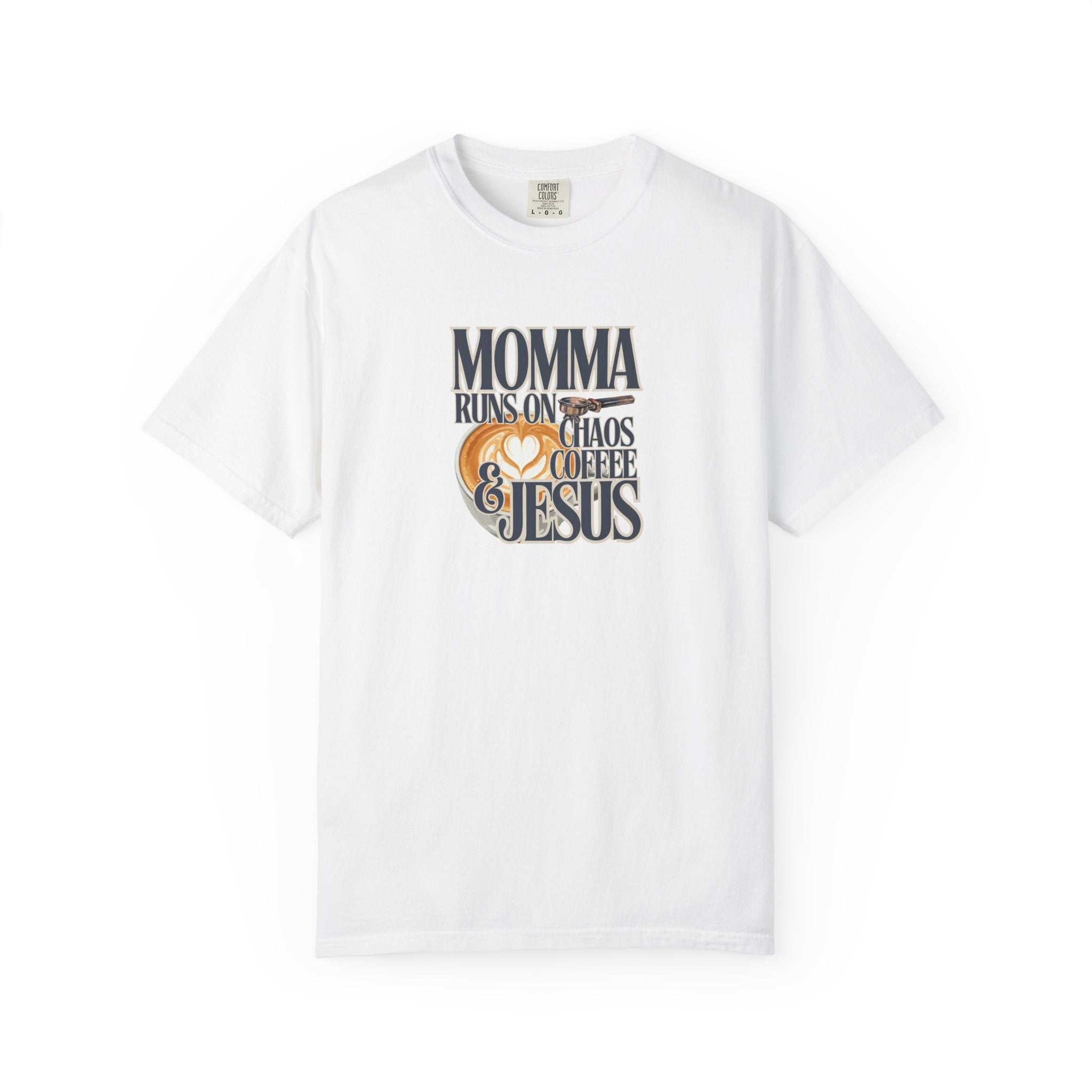 Momma Runs on Coffee Chaos & Jesus 2.0 T-Shirt