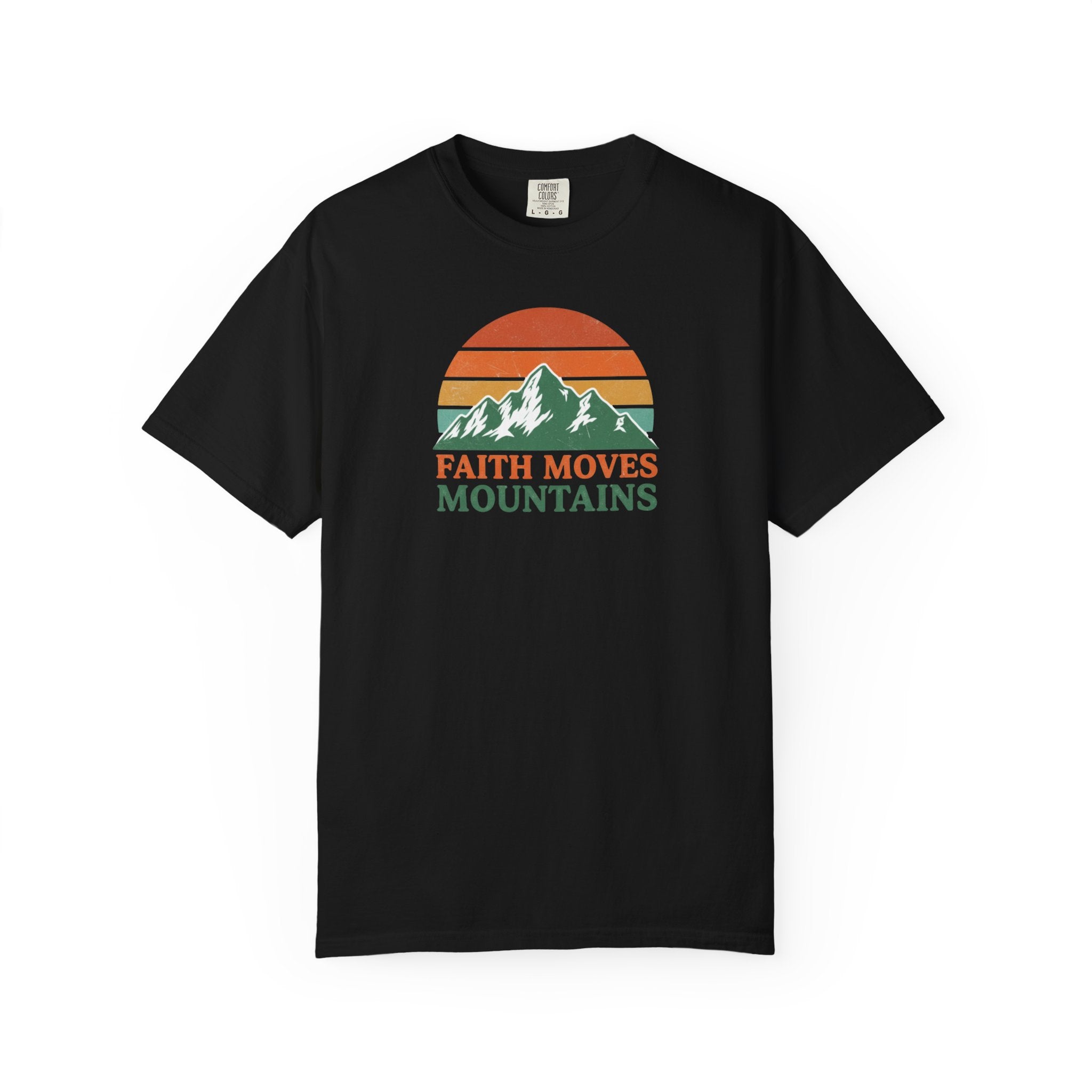 Faith Moves Mountains T-Shirt — Retro Mountain Graphic Christian Tee