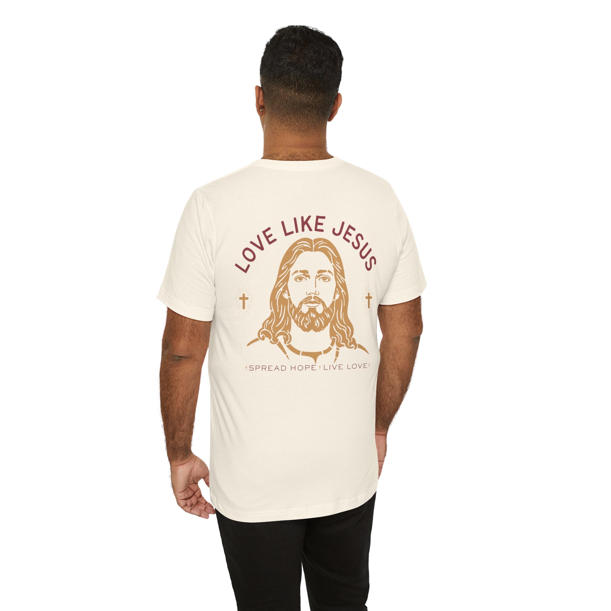 Love Like Jesus Tee — with Jesus Portrait on Back